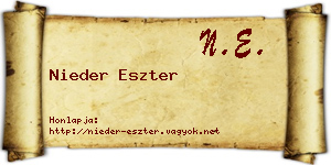 Nieder Eszter névjegykártya